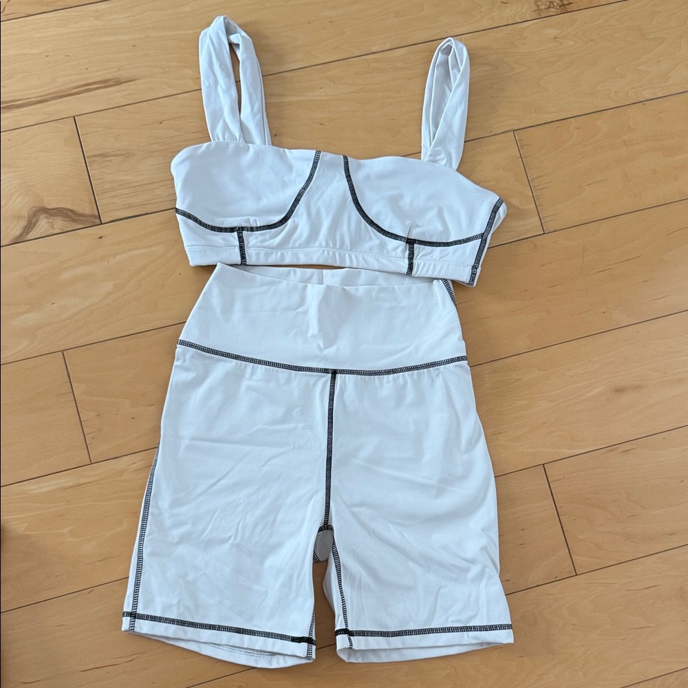 WeWoreWhat Sports Bra and Bike Shorts Set